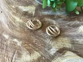 Gold Open Shell Earrings