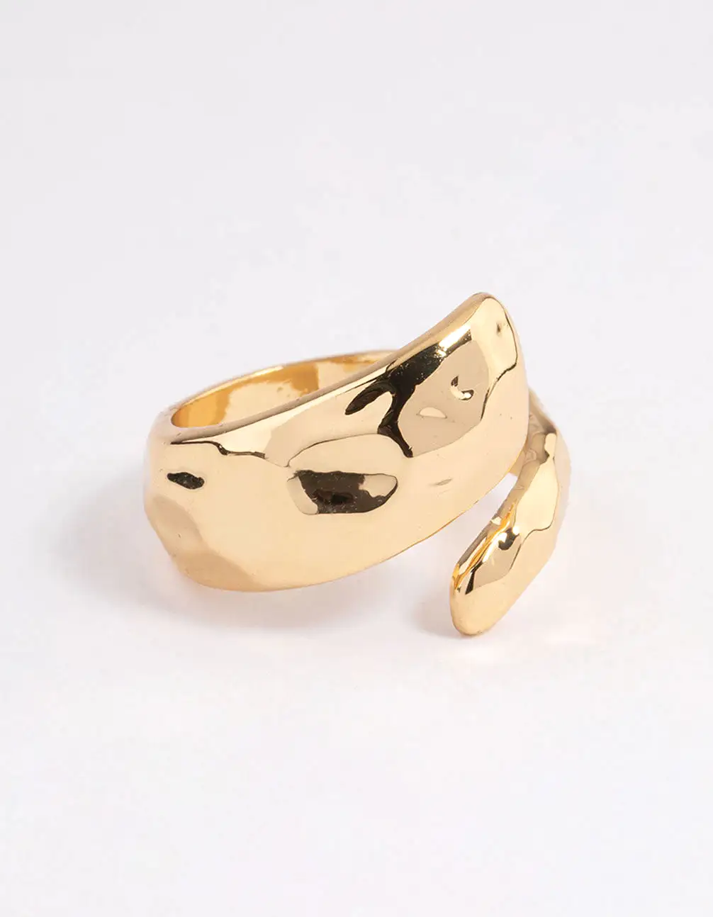 Gold Plated Bold Texture Wrap Ring