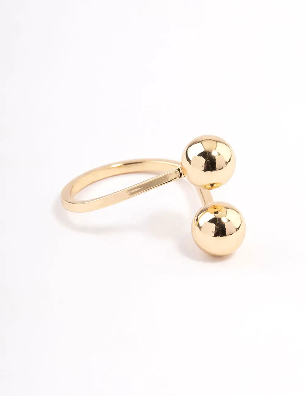 Gold Plated Double Ball Ring