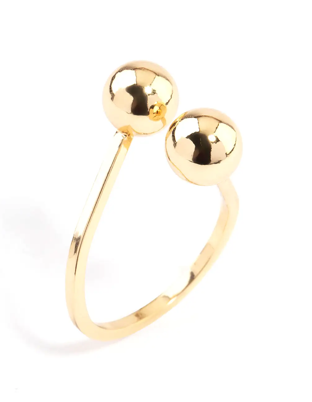 Gold Plated Double Ball Ring