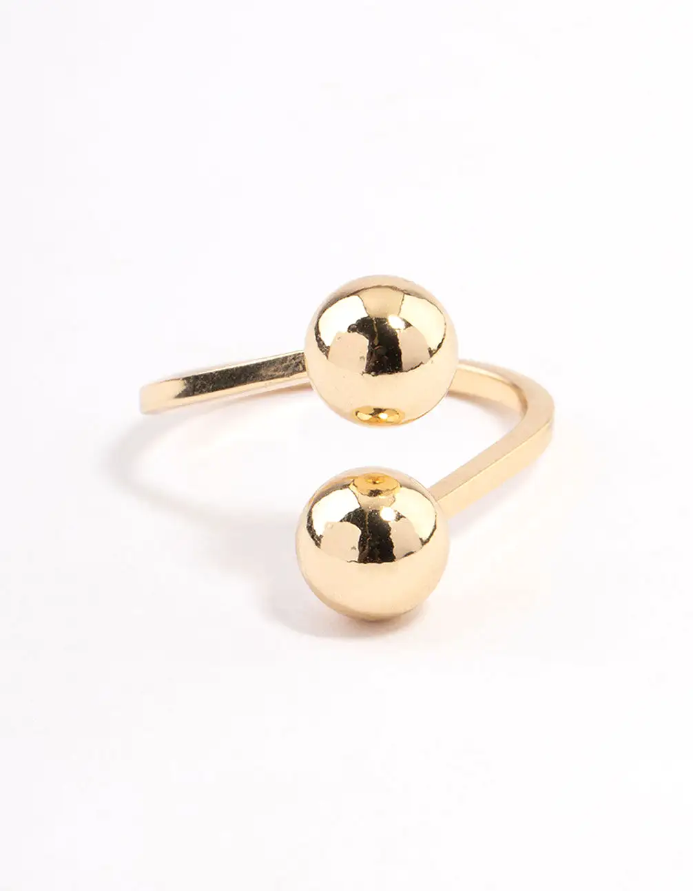 Gold Plated Double Ball Ring