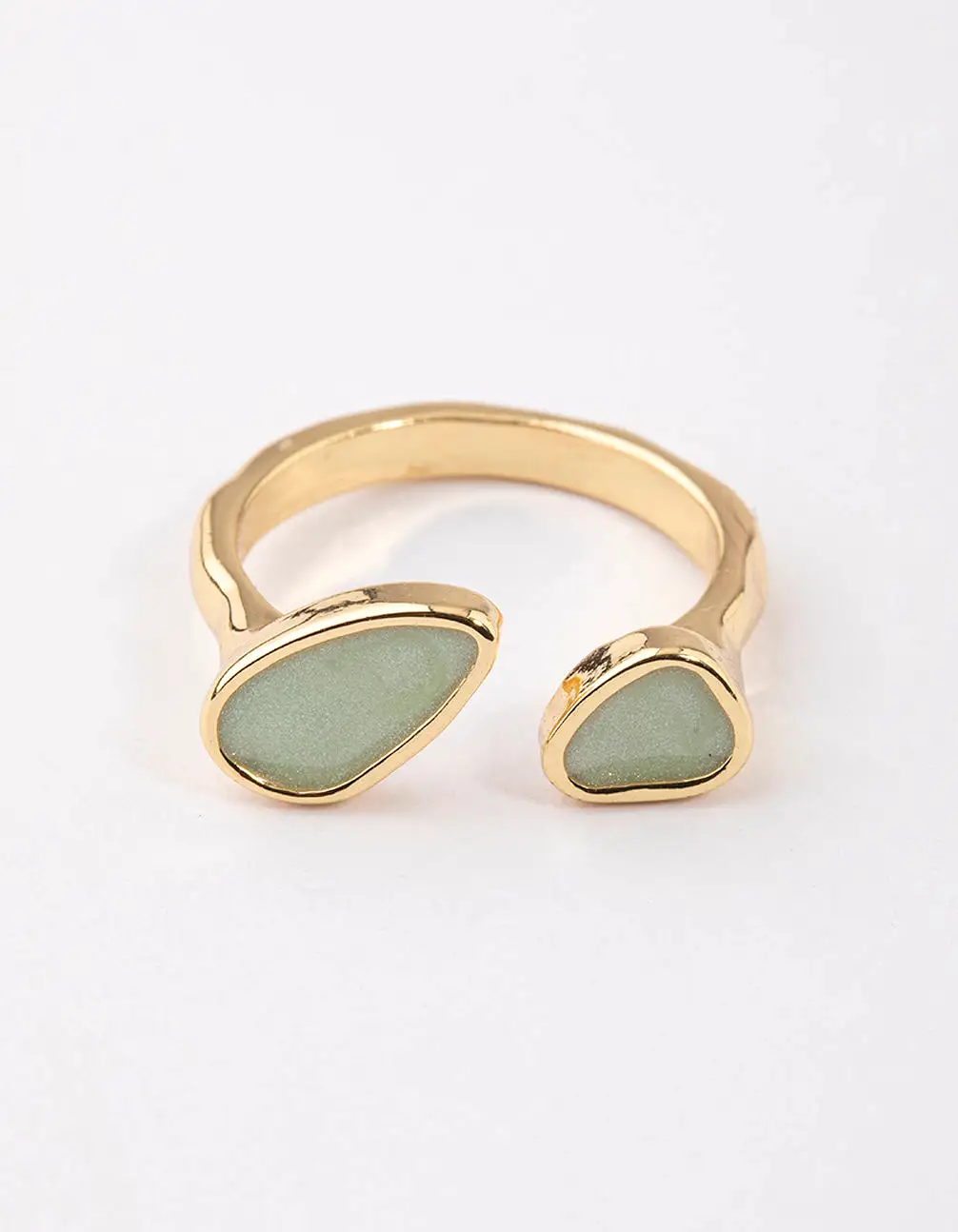 Gold Plated Double Stone Open Ring