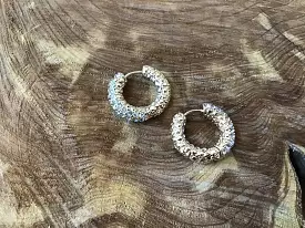 Gold Rhinestone Hoop Earrings