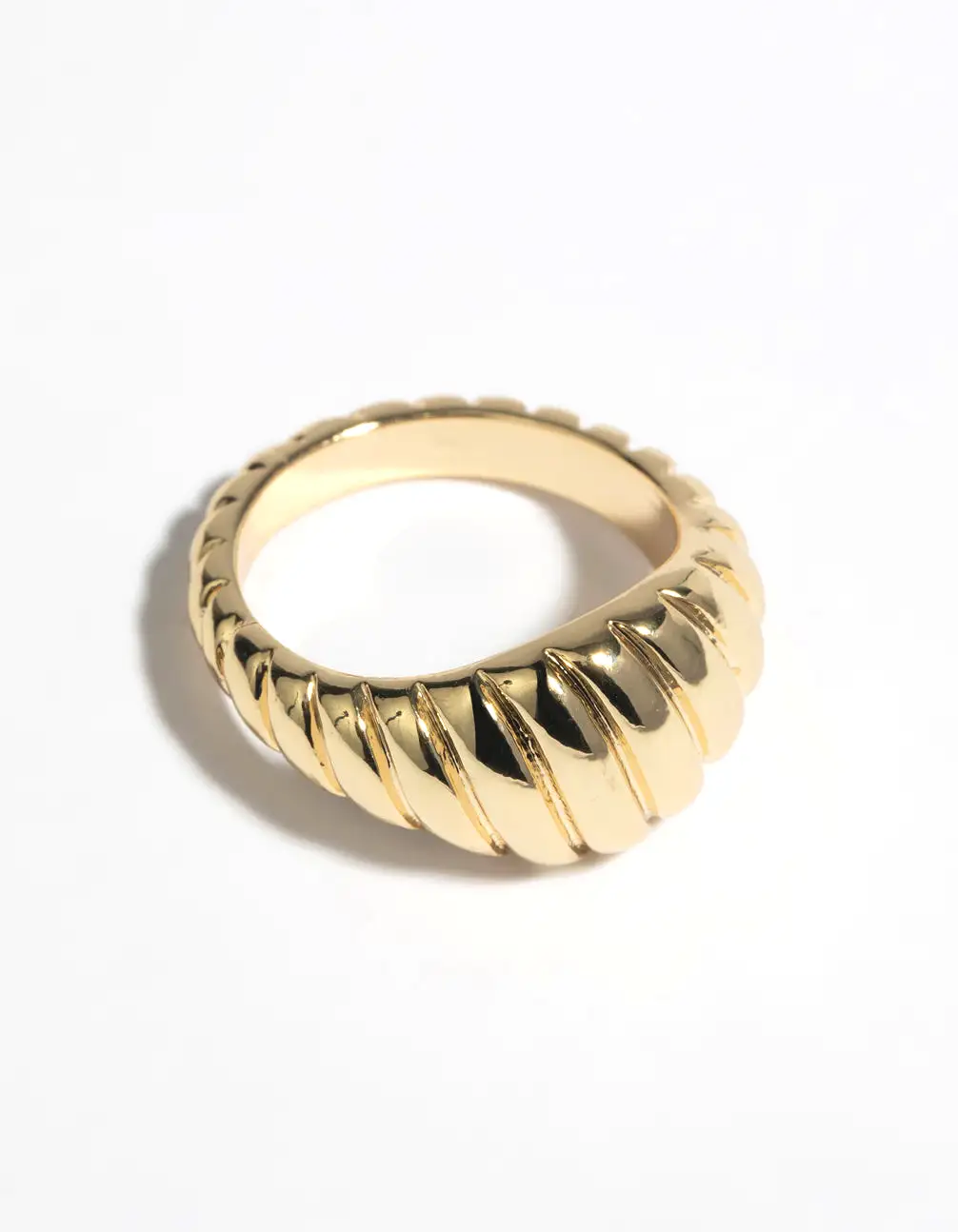 Gold RIbbed Ring