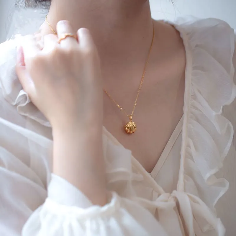 Gold Shell Charm Necklace