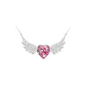 Guarding Angel Wings Hearts Necklace