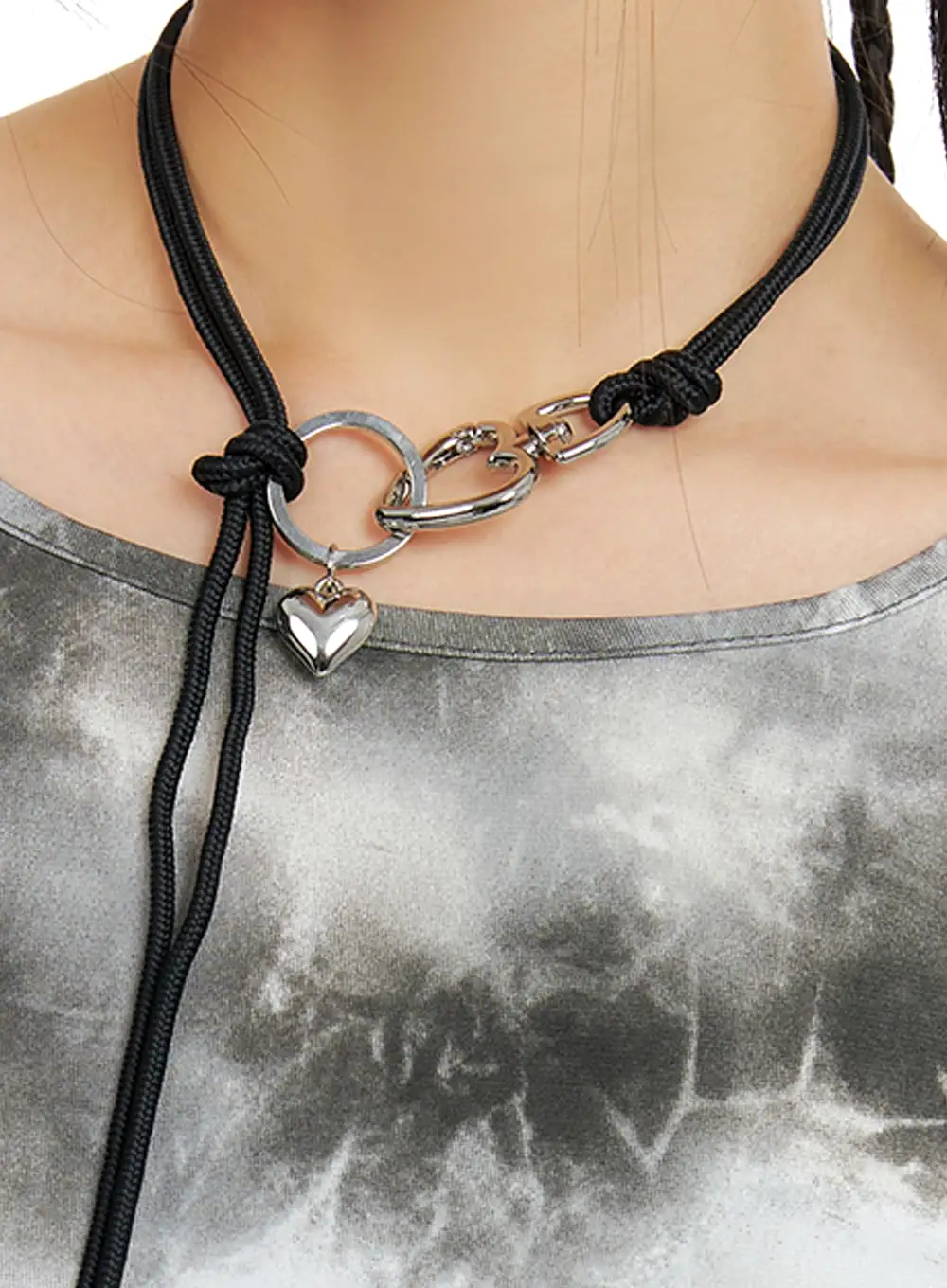 Heart Charm String Necklace IF421