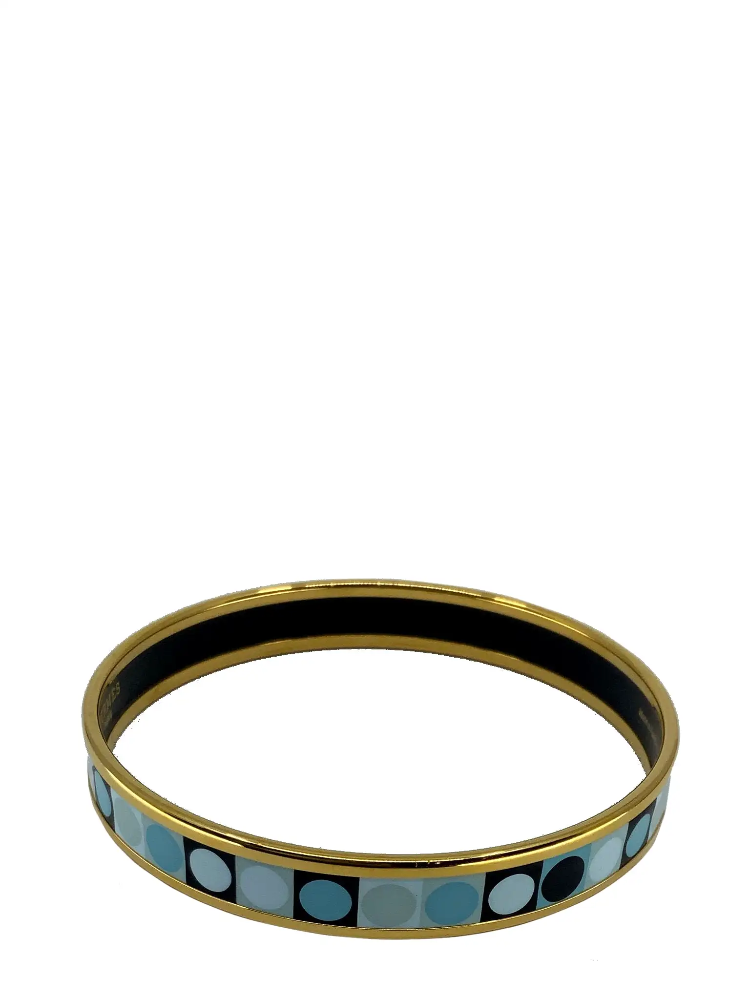 Hermes Deco Dot Printed Enamel Narrow Bracelet 70