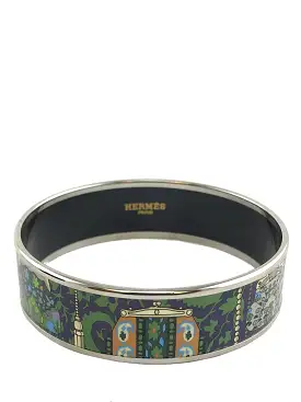 Hermes Printed Enamel Cachemire de Tamara Wide Bracelet 65