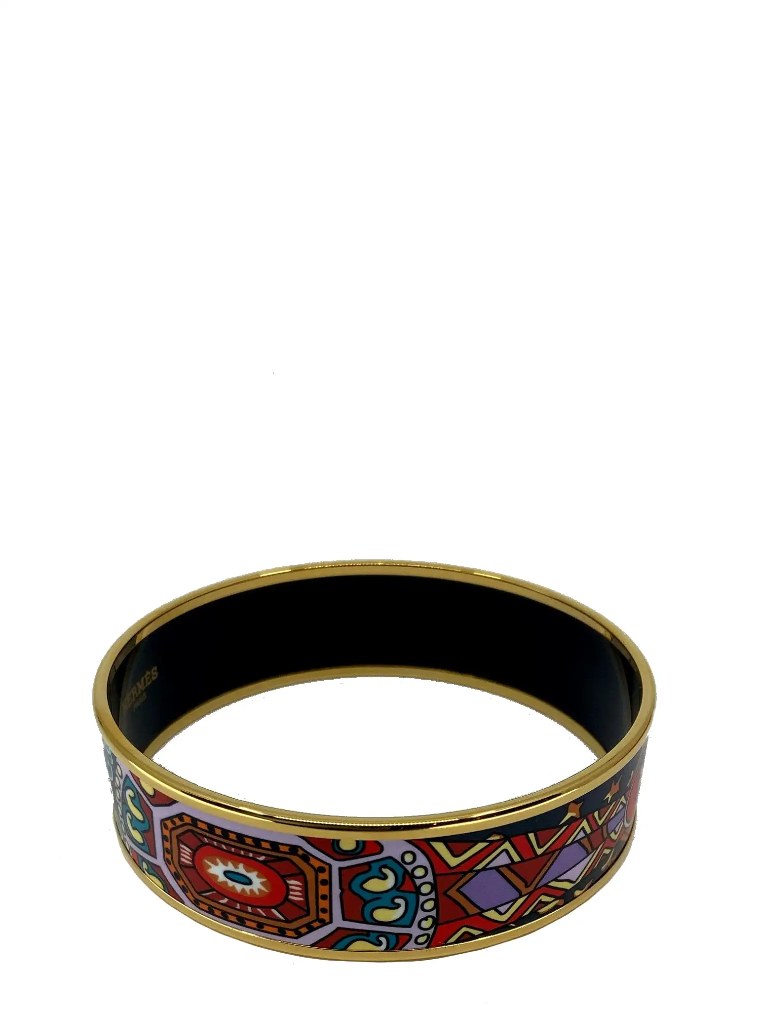 Hermes Printed Enamel Wide Bracelet 70