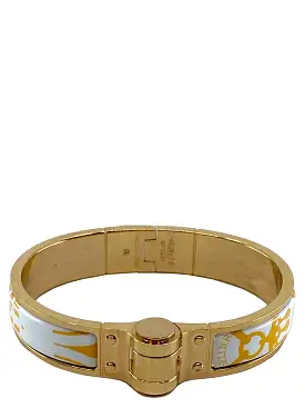 Hermes Sellier Printed Enamel Hinged Bracelet