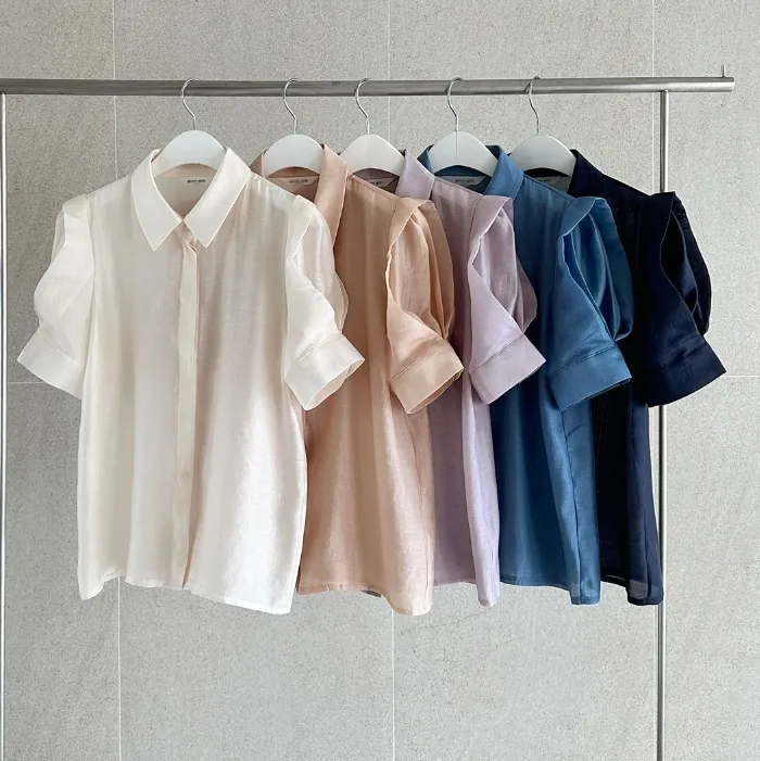 I AM MARI  |Casual Style Plain Short Sleeves Party Style Office Style