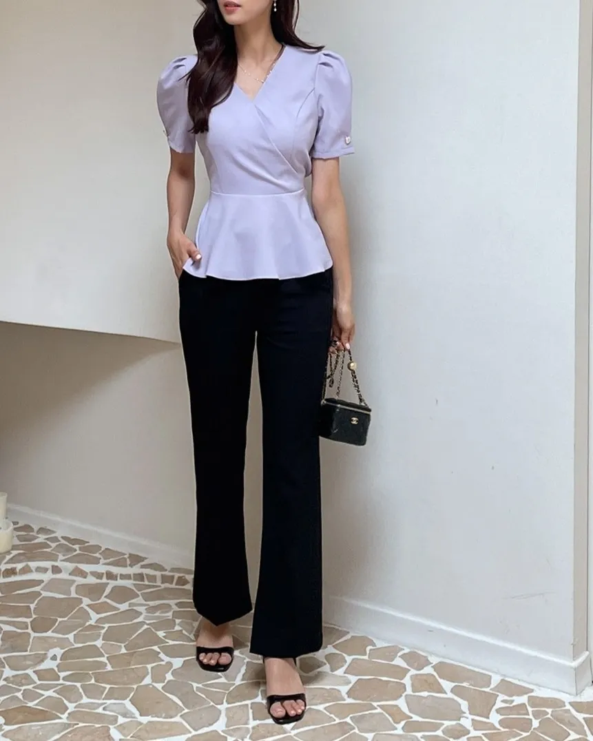 I AM MARI  |Plain Short Sleeves Party Style Office Style Elegant Style