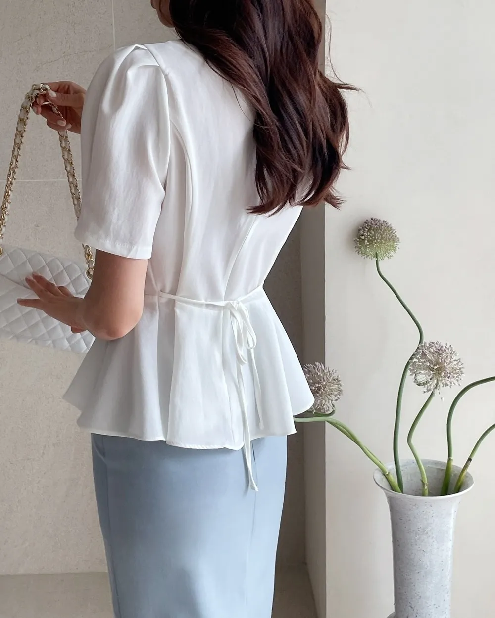 I AM MARI  |Plain Short Sleeves Party Style Office Style Elegant Style