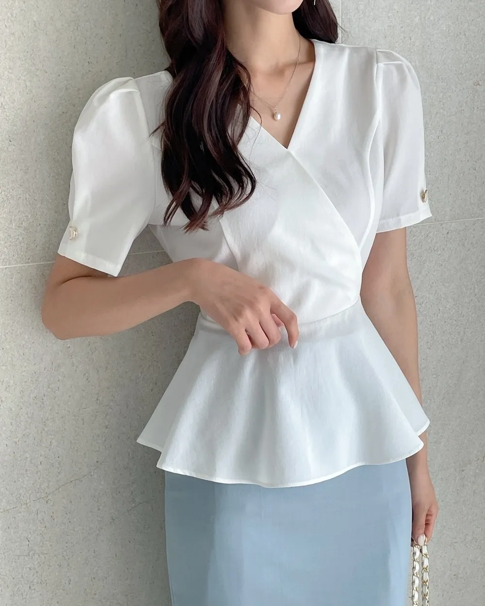 I AM MARI  |Plain Short Sleeves Party Style Office Style Elegant Style