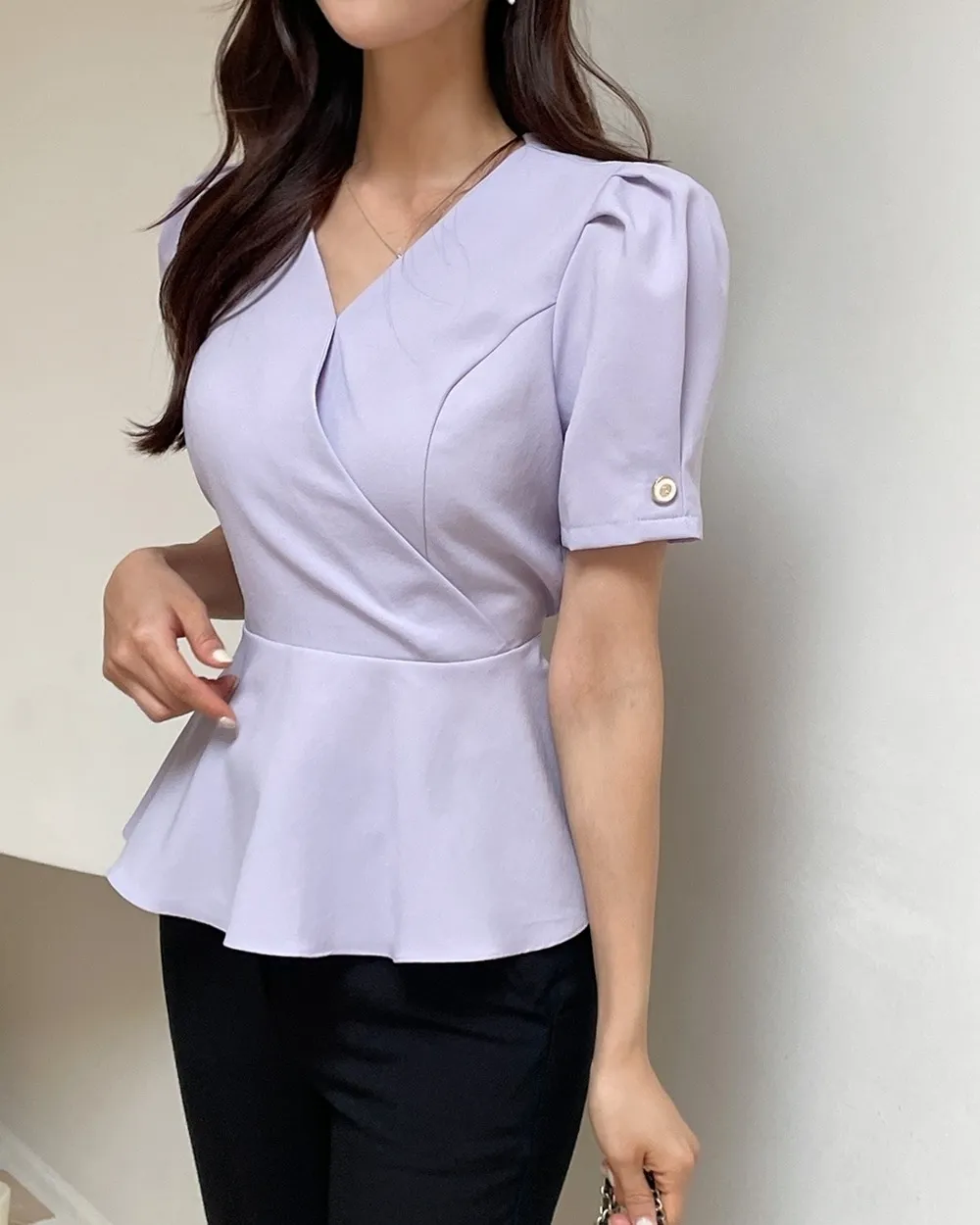 I AM MARI  |Plain Short Sleeves Party Style Office Style Elegant Style