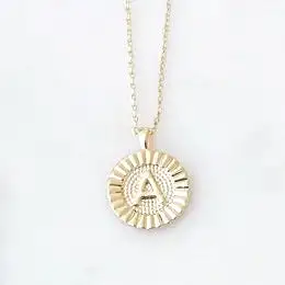 INITIAL COIN PENDANT NECKLACE