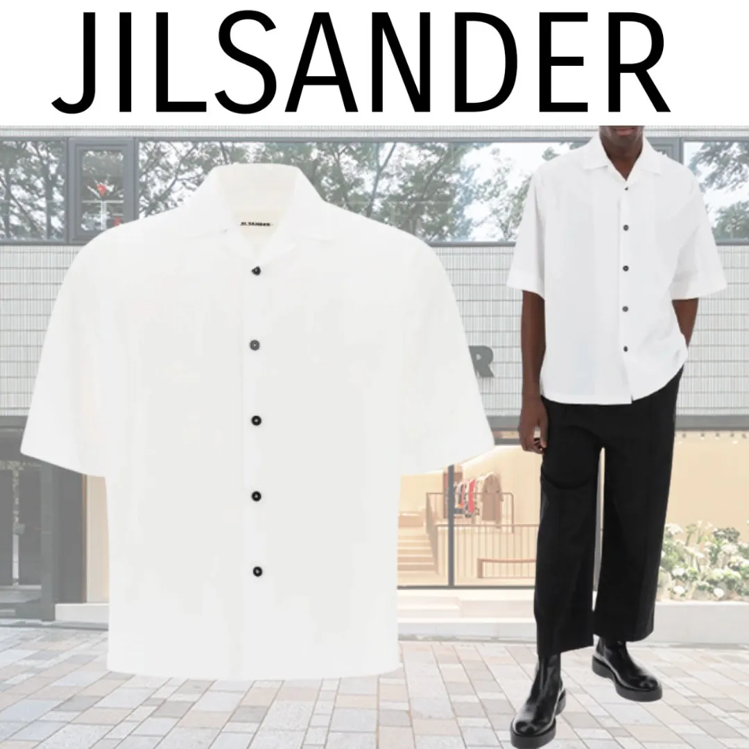 Jil Sander  |Unisex Street Style Plain Cotton Short Sleeves Bridal Logo