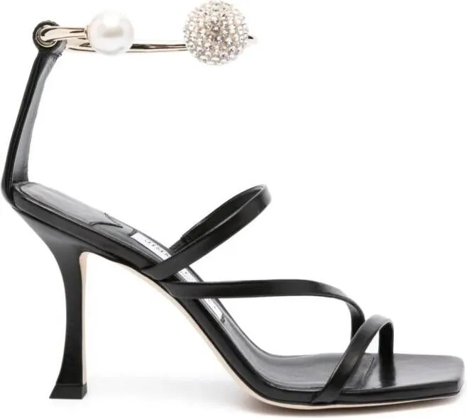 Jimmy Choo Ottilia 90mm leather sandals Black