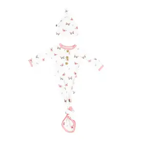 Kyte Baby Printed Knotted Gown with Hat Set in Butterfly