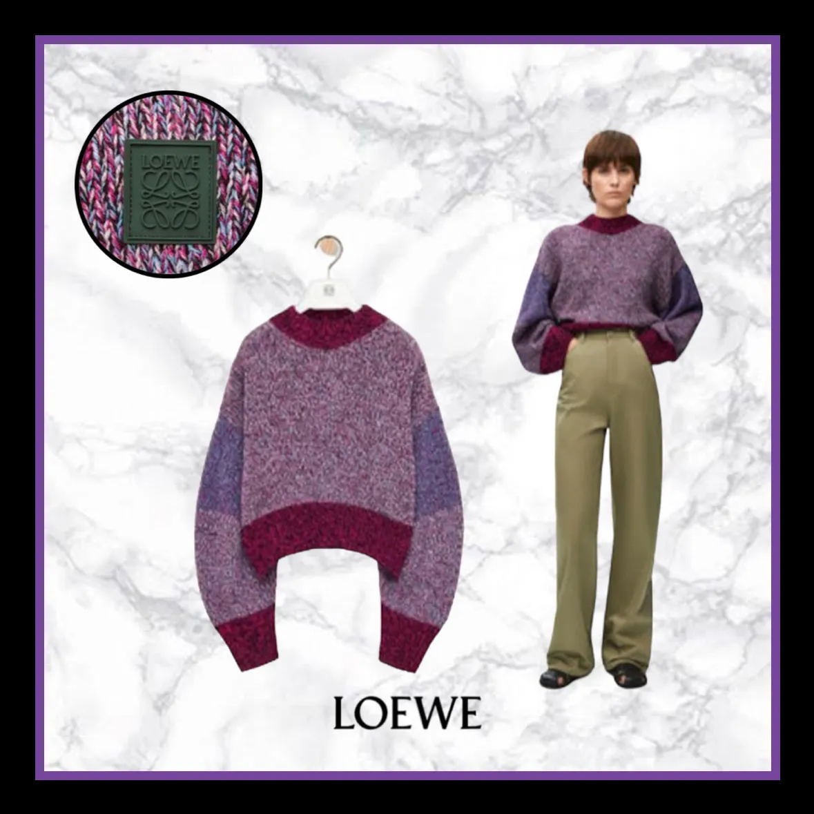 LOEWE  |Monogram Casual Style Unisex Wool Long Sleeves Party Style