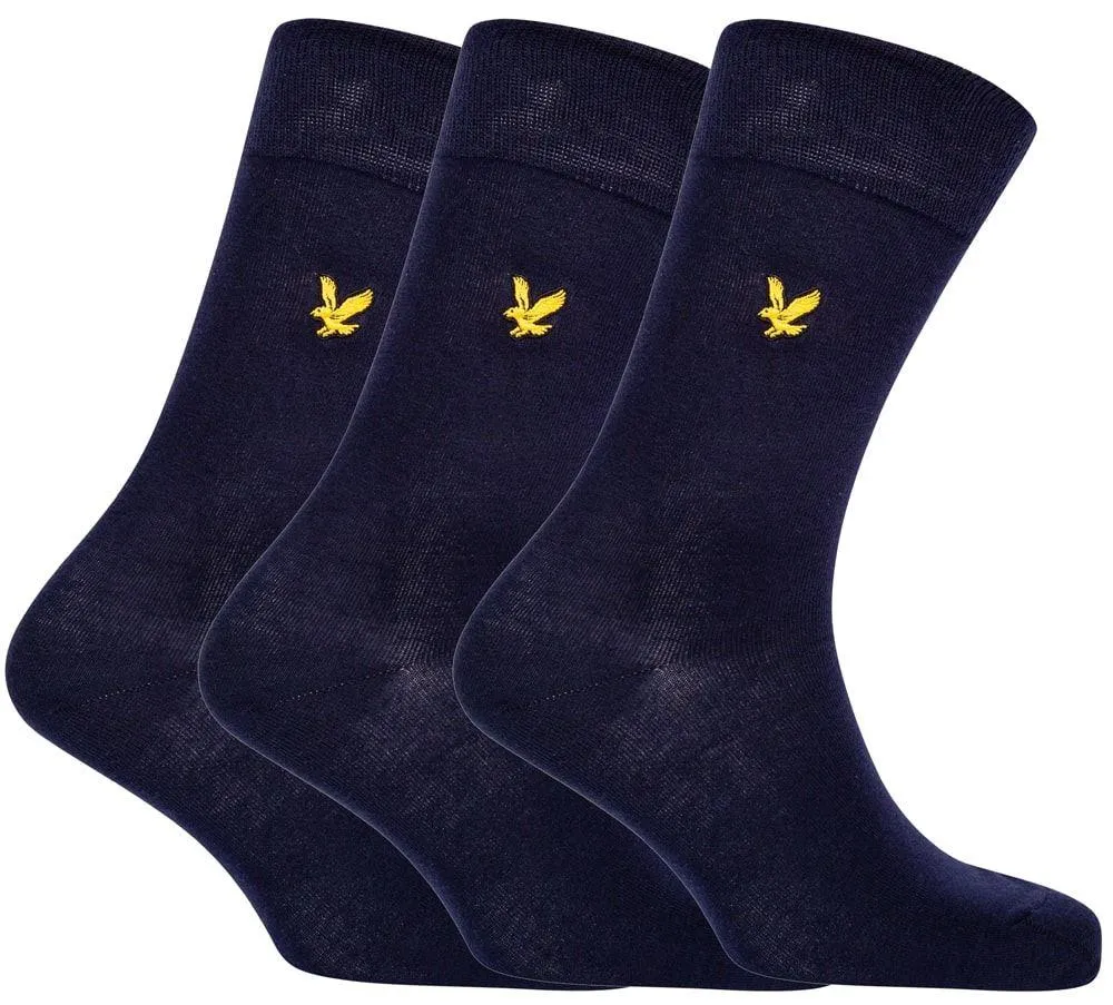 Lyle & Scott Angus Three Pack Basic Socks - Peacoat