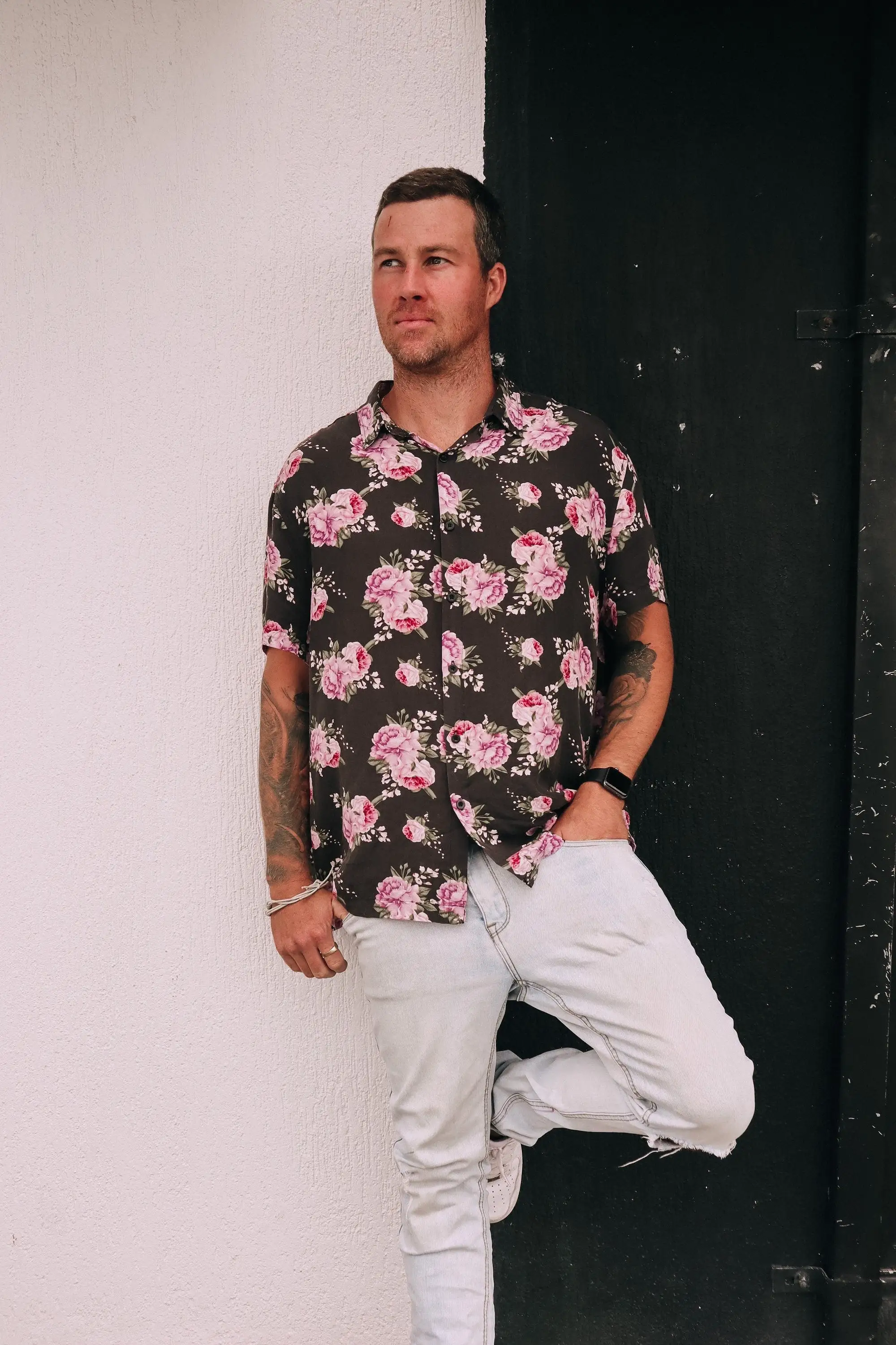 Men's Button Up Shirt - Exclusive Washed Out Print