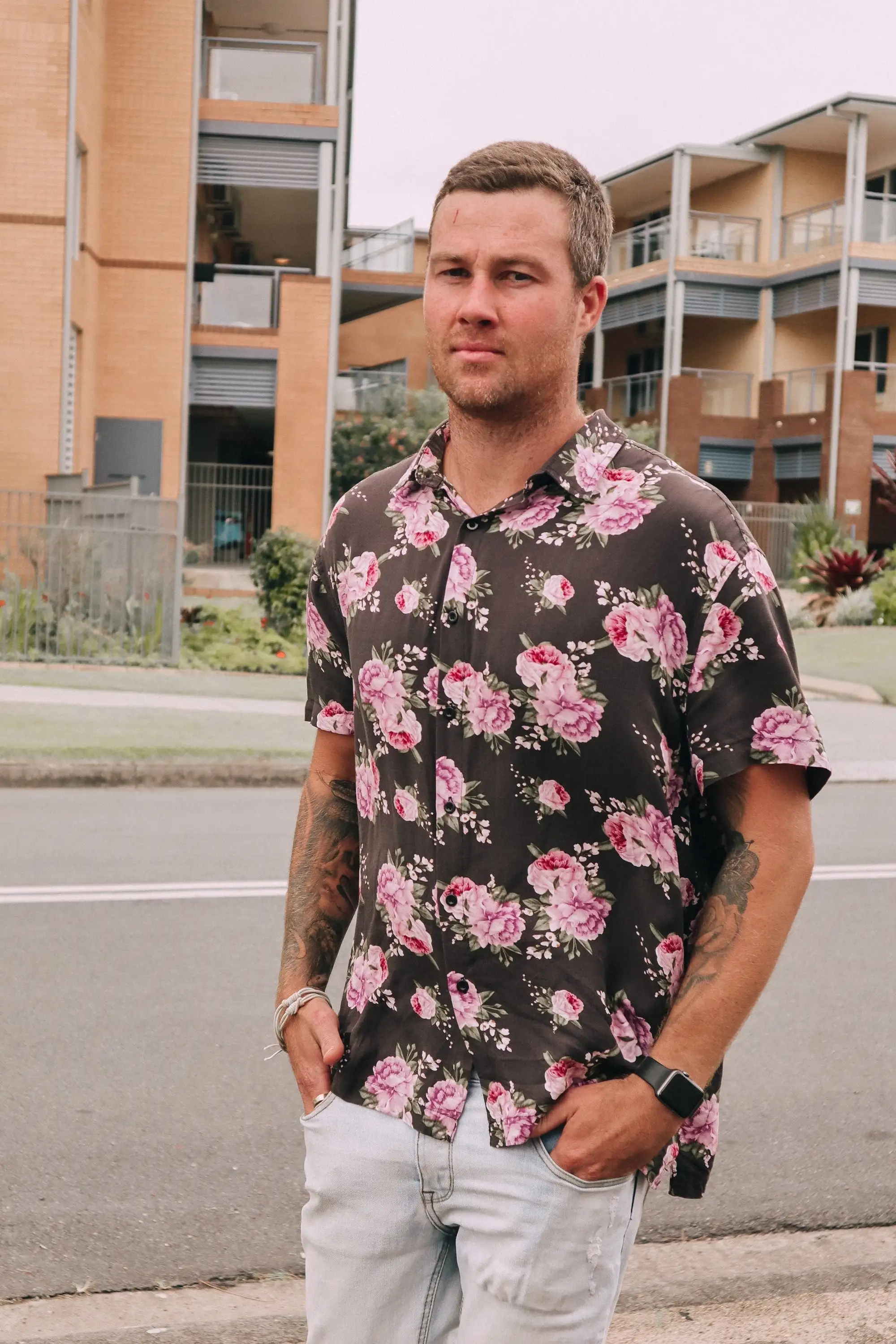 Men's Button Up Shirt - Exclusive Washed Out Print