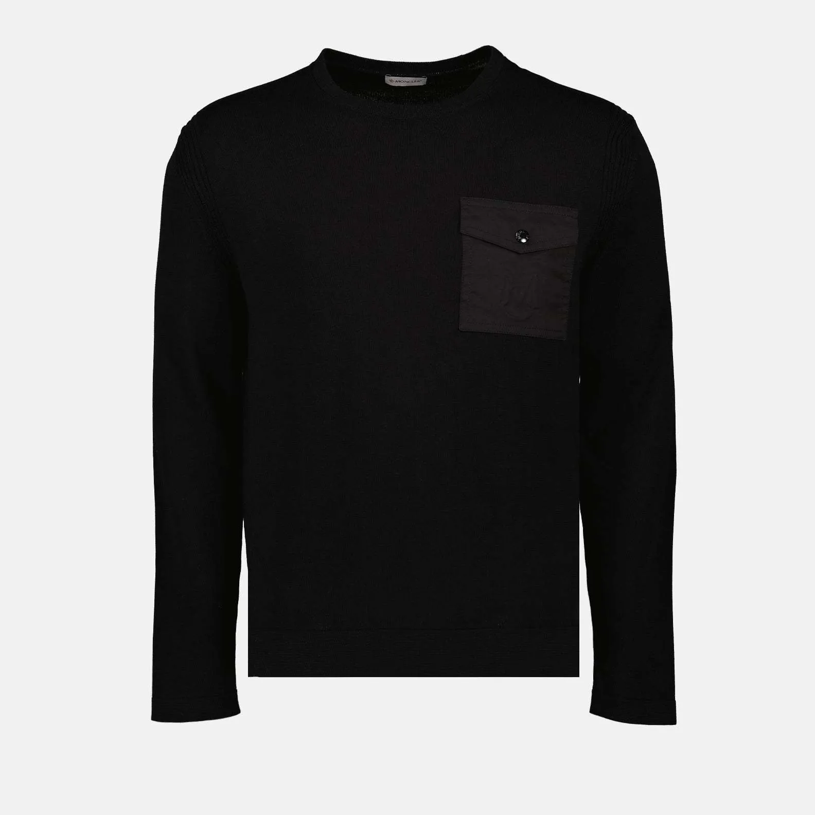 MONCLER  |Crew Neck Street Style Long Sleeves Cotton Bridal Logo