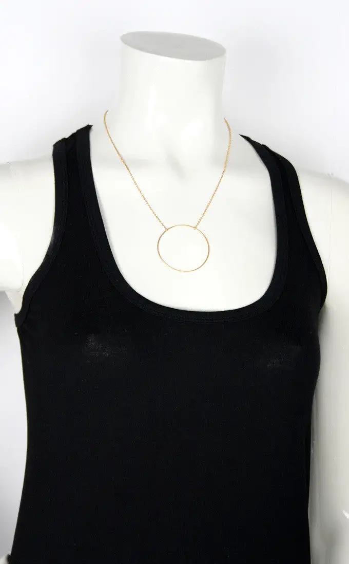 Monocle Necklace, Matte Gold