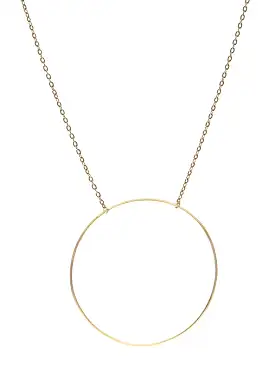 Monocle Necklace, Matte Gold