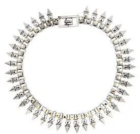 Neo Crystal Sun Ray Tube Necklace, Rhodium