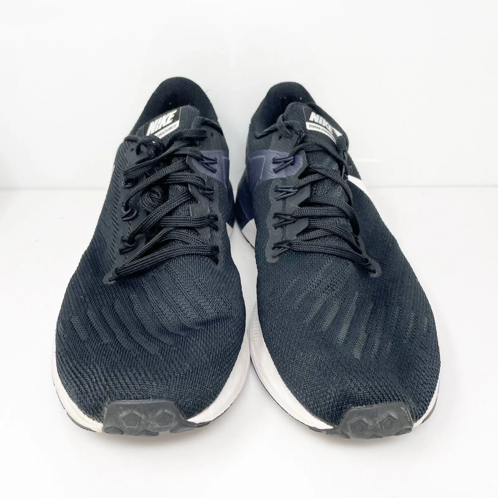 Nike Mens Air Zoom Structure 22 AA1636-002 Black Running Shoes Sneakers Sz 10.5