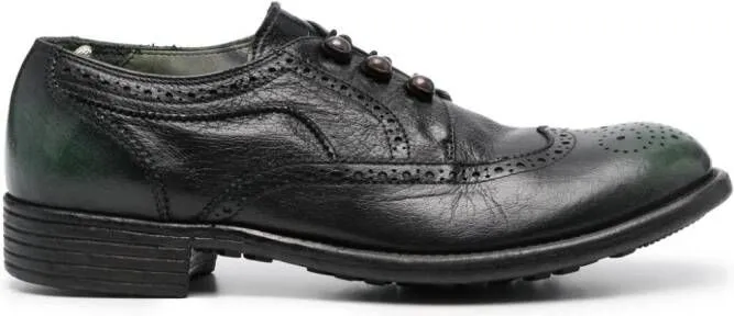 Officine Creative Calixte 035 perforated leather oxfords Black