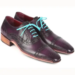 Paul Parkman Handsewn Captoe Oxfords Purple