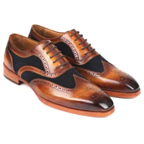 Paul Parkman Leather & Suede Oxfords Brown & Navy