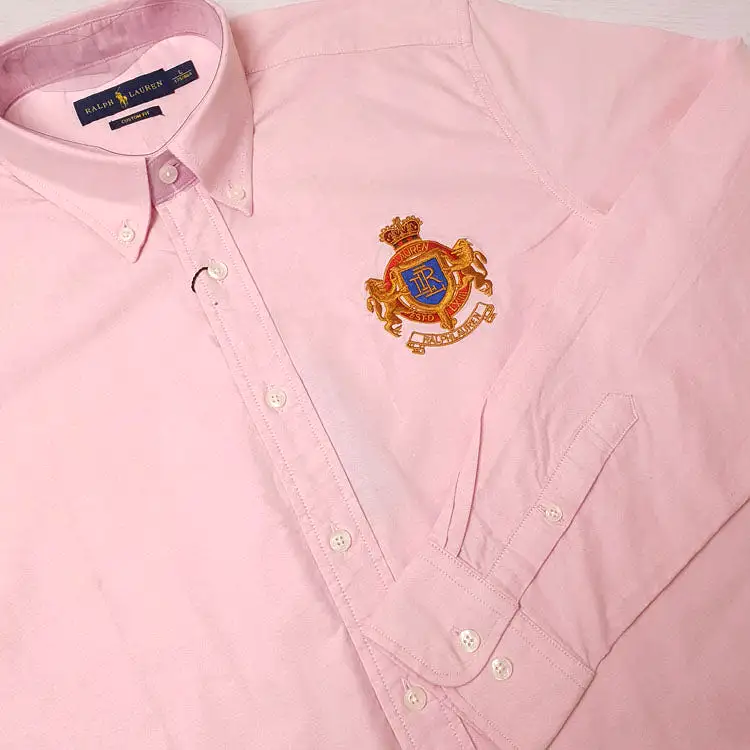 PRL crested dress Shirt | Pink