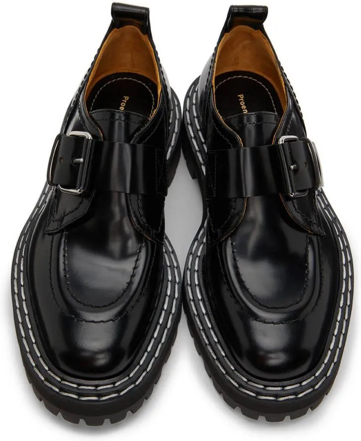 Proenza Schouler Black Lug Sole Buckle Oxfords