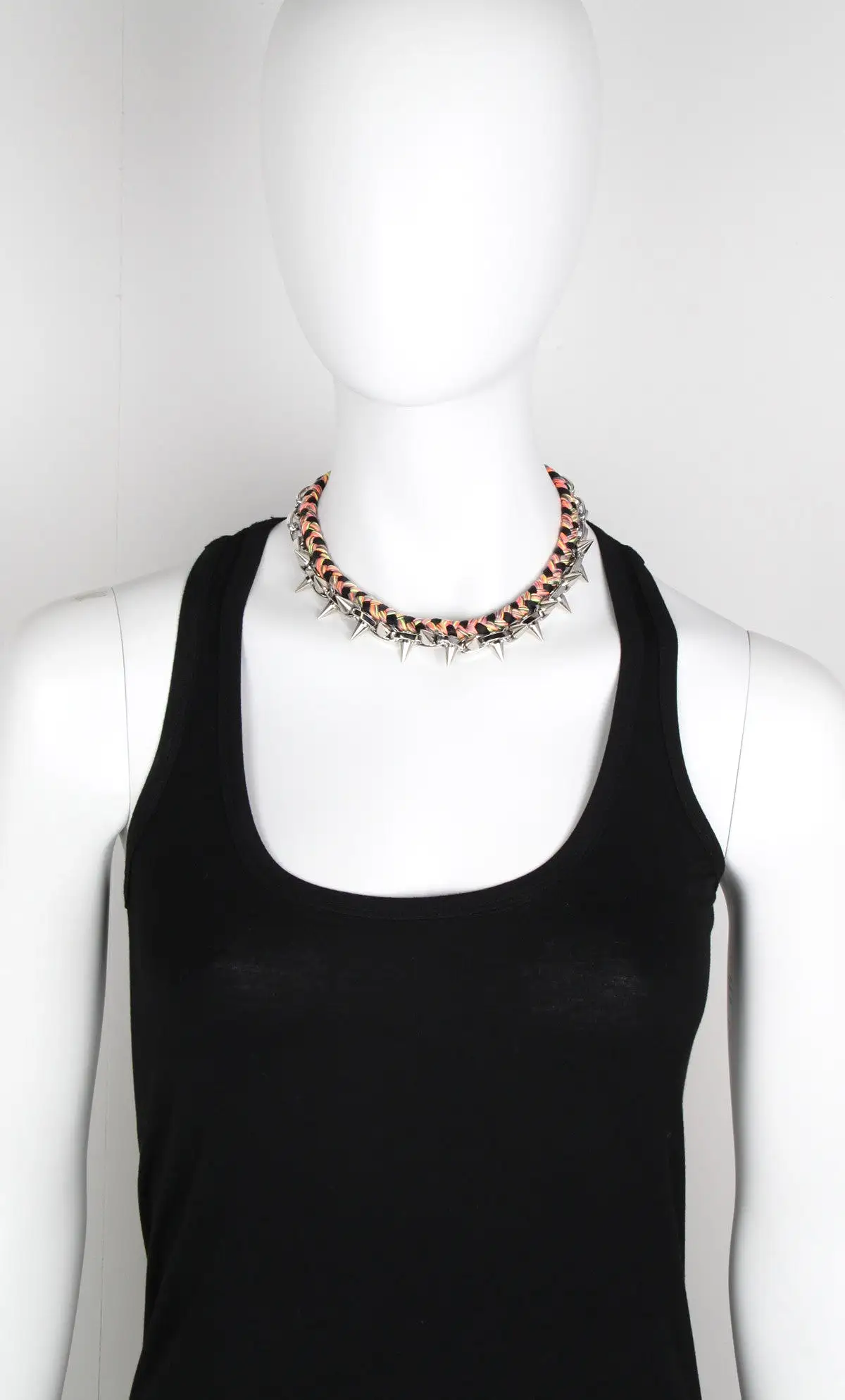 Punk Carnival Braided Necklace Black