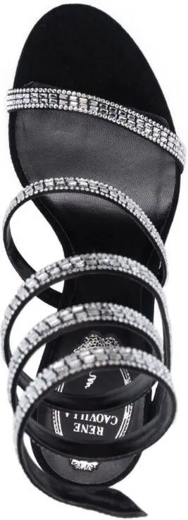 René Caovilla 115mm crystal-embellished sandals Black