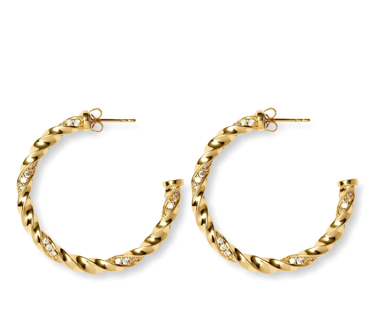 Rope Hoop Earrings, Gold