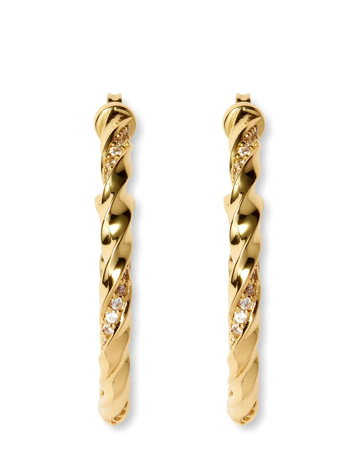 Rope Hoop Earrings, Gold