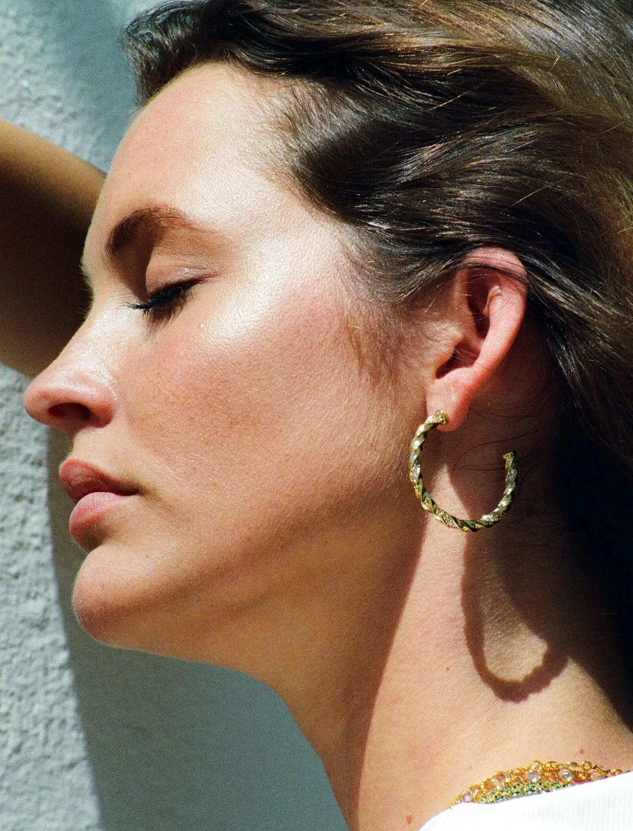 Rope Hoop Earrings, Gold