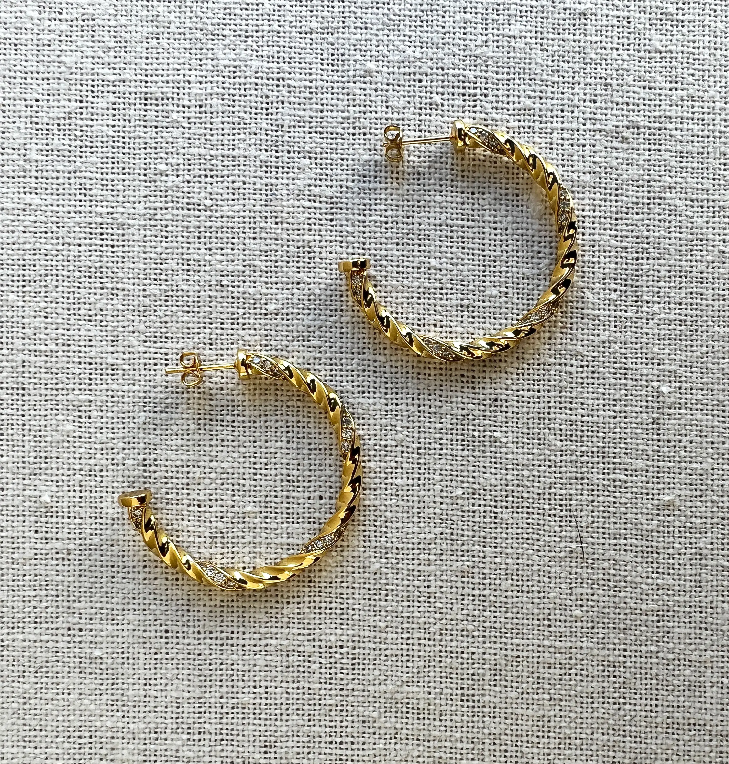 Rope Hoop Earrings, Gold