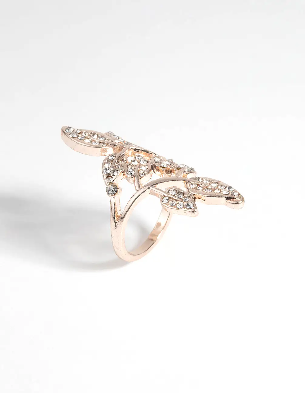 Rose Gold Diamante Petal Ring