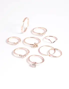 Rose Gold Fine Faux Ring Pack