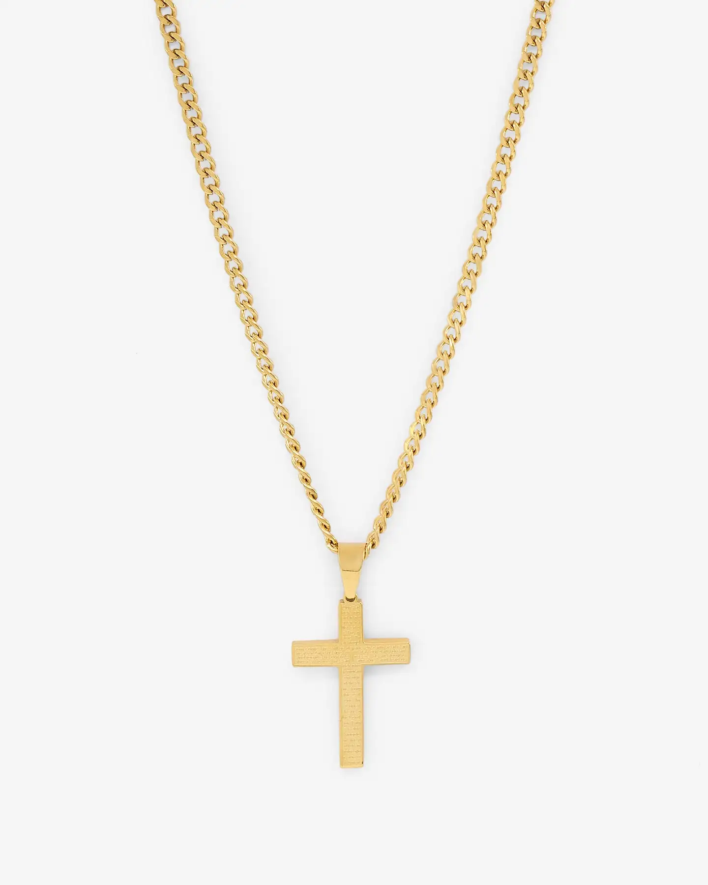 Saint Morta Textured Cross Pendant Gold