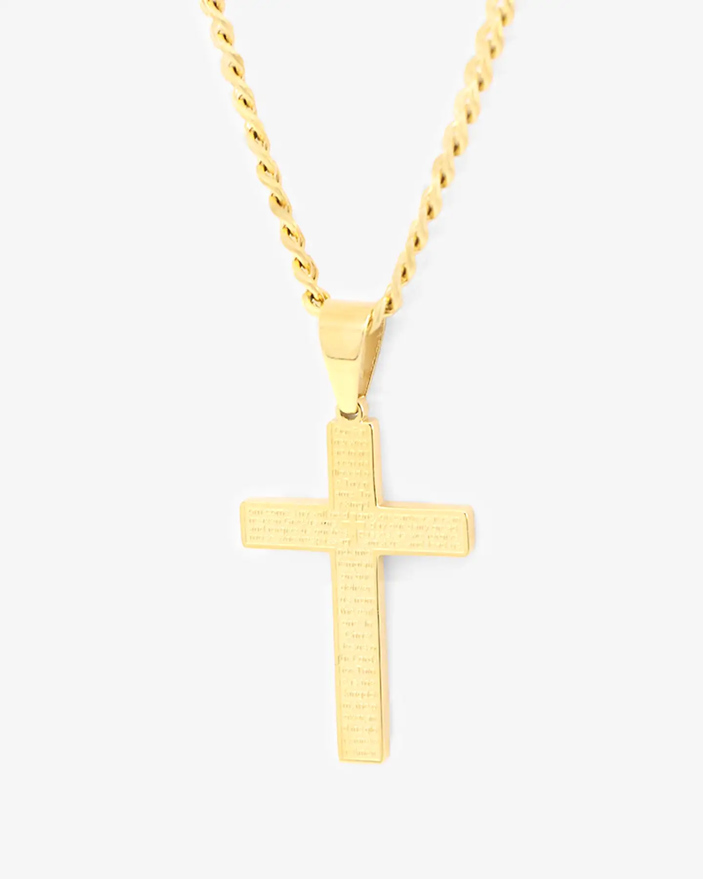 Saint Morta Textured Cross Pendant Gold