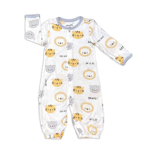 Silkberry Baby Bamboo Converter Gown - Lions Tigers & Bears