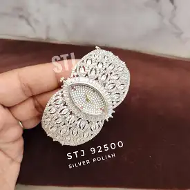 Silver Alshaada  , Silver  Polish American Diamond Watch for Women -LR001ADWB